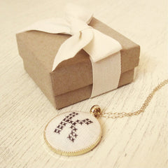 Hand-Stitched Initials Necklace
