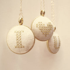 Hand-Stitched Heart Necklace