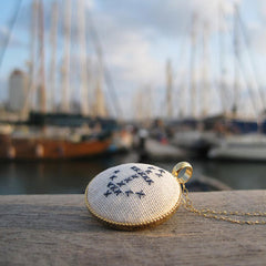 Hand-Stitched Anchor Necklace