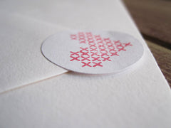 Embroidered "I <3 You" Card