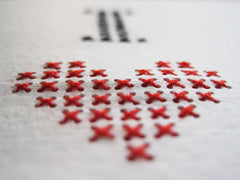 Embroidered "I <3 You" Card