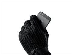 Leather Crochet Touchscreen Gloves for Men
