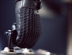 Leather Crochet Touchscreen Gloves for Men