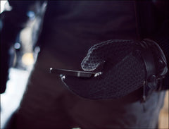 Leather Crochet Touchscreen Gloves for Men