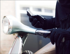 Leather Crochet Touchscreen Gloves for Women