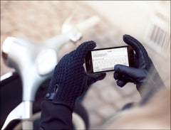 Leather Crochet Touchscreen Gloves for Women