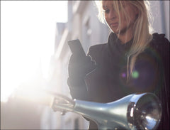 Leather Crochet Touchscreen Gloves for Women