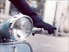Leather Crochet Touchscreen Gloves for Women