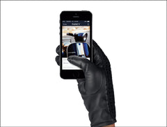Leather Crochet Touchscreen Gloves for Women