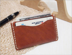 Handstitched Personalized Leather Money Card Holder