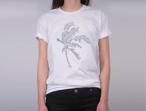 Palma Black + White Graphic T-Shirt with Jimojunk Art