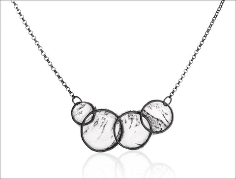 Printed Black Circle Necklace