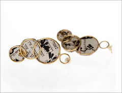 Printed Gold Circle Earrings