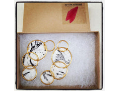 Printed Gold Circle Earrings