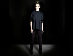 Dark Blue High Neck Blouse