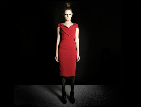 Sculptural Red Dress