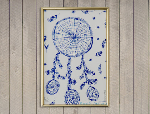Blue Dreamcatcher Screen Print