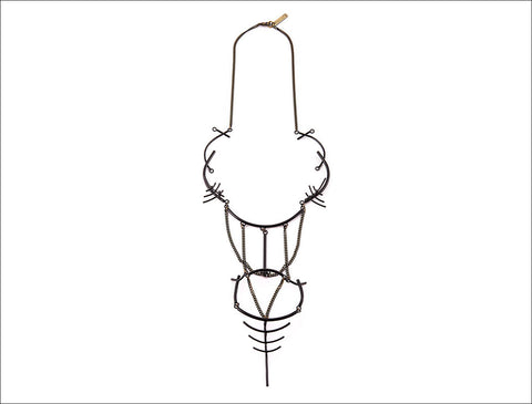 Simone Necklace Black and Brass