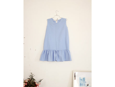 Solid Sky Sleeveless Amish Dress