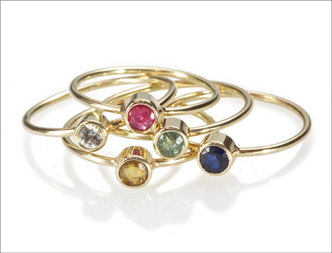Sri Lankan Sapphire Stack Rings