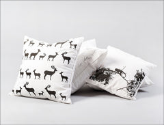 Handmade Black & White Deer Pillow Cover