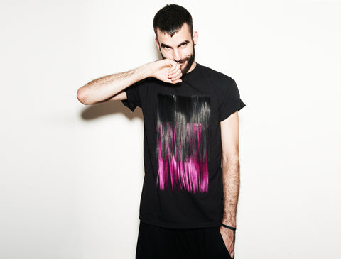 Pull My Hair Tee - Black with Pink Hair
