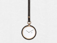 MMT stainless steel walnut pocket watch